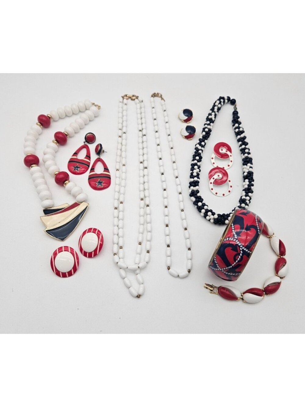 Vintage Nautical America Jewelry Lot Trifari Necklaces Earrings Bracelets 10 Pcs